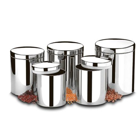 Conjunto de Potes para Mantimentos com Tampa 5 Peças Suprema Brinox Menor preço em Conjunto de Potes para Mantimentos com Tampa 5 Peças Suprema Brinox