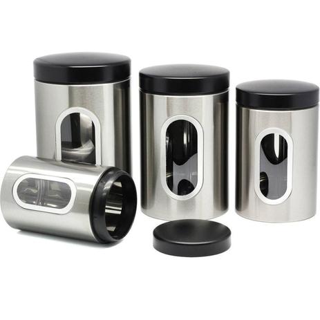 Menor preço em Conjunto de Potes Porta Mantimentos Inox 04 Peças com Visor - Brinox