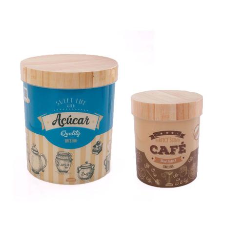 Conjunto de Potes Porta Mantimentos Plástico Açúcar e Café - Plasutil Menor preço em Conjunto de Potes Porta Mantimentos Plástico Açúcar e Café - Plasutil