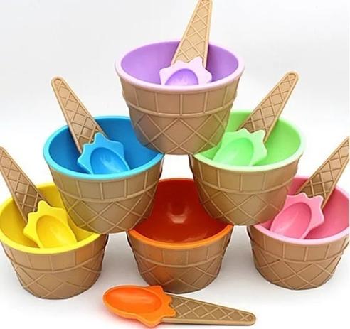 Conjunto De Potes Sobremesa - Coloridos Com Colher Sorvete - Geral Menor preço em Conjunto De Potes Sobremesa - Coloridos Com Colher Sorvete - Geral
