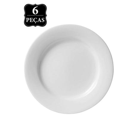 Conjunto de Pratos Cerâmica Raso Branco Oxford Biona 6 peças Menor preço em Conjunto de Pratos Cerâmica Raso Branco Oxford Biona 6 peças