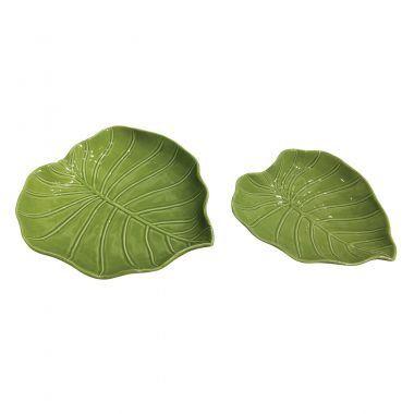 Conjunto de pratos de ceramica - folhas - 2 pcs - Btc decor é boa?
