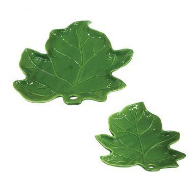 Conjunto, de pratos de ceramica folhas 2 pcs g 29cm x 24,1cm x 3 - Btc decor Menor preço em Conjunto, de pratos de ceramica folhas 2 pcs g 29cm x 24,1cm x 3 - Btc decor
