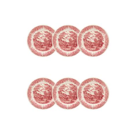 Conjunto de Pratos de Sobremesa 19 cm 6 peças Vilarejo Vermelho - Oxford - Oxford es Menor preço em Conjunto de Pratos de Sobremesa 19 cm 6 peças Vilarejo Vermelho - Oxford - Oxford es