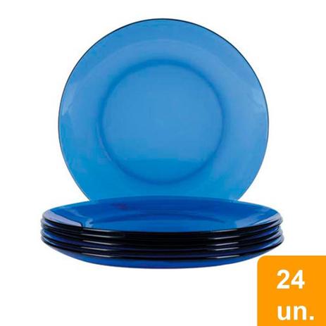 Conjunto de Pratos Rasos de Vidro 24 peças Oceano - Duralex Menor preço em Conjunto de Pratos Rasos de Vidro 24 peças Oceano - Duralex