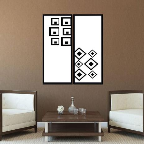 Conjunto de Quadros Abstratos Decorativos em Preto e Branco Kit com 2 Quadros de 40x100cm - Decore pronto Menor preço em Conjunto de Quadros Abstratos Decorativos em Preto e Branco Kit com 2 Quadros de 40x100cm - Decore pronto