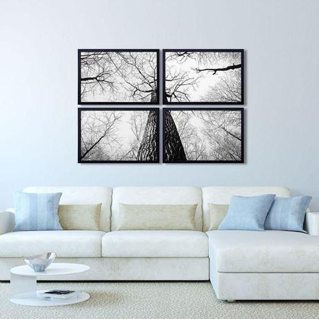 Conjunto de Quadros Decorativos Árvores em Preto e Branco Kit com 4 Quadros 60x40cm - Decore pronto Menor preço em Conjunto de Quadros Decorativos Árvores em Preto e Branco Kit com 4 Quadros 60x40cm - Decore pronto