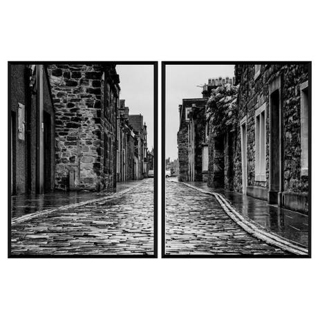 Menor preço em Conjunto de Quadros Decorativos Rua de Pedra Kit com 2 Quadros de 60x80cm - Decore pronto