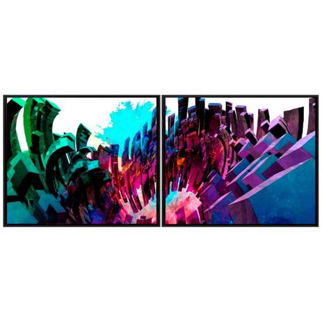 Conjunto de Quadros Kit com 2 Quadros Abstratos 190x80cm - Decore pronto Menor preço em Conjunto de Quadros Kit com 2 Quadros Abstratos 190x80cm - Decore pronto