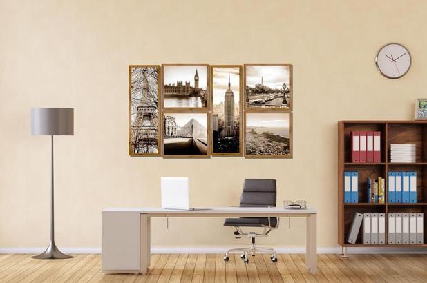 Conjunto de Quadros Rústicos Pontos Turísticos Cidades Kit com 6 Quadros 150x100cm - Decore pronto Menor preço em Conjunto de Quadros Rústicos Pontos Turísticos Cidades Kit com 6 Quadros 150x100cm - Decore pronto