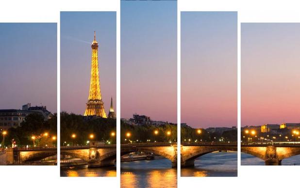 Conjunto de Quadros Telas Decorativas Paris Torre Eiffel Kit com 5 Quadros - Decore pronto Menor preço em Conjunto de Quadros Telas Decorativas Paris Torre Eiffel Kit com 5 Quadros - Decore pronto