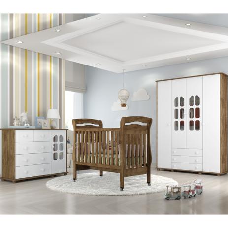 Conjunto De Quarto Infantil 03 Peças Roupeiro 04 Portas E Cômoda Amore Com Berço Bambini 100% MDF - Matic Menor preço em Conjunto De Quarto Infantil 03 Peças Roupeiro 04 Portas E Cômoda Amore Com Berço Bambini 100% MDF - Matic