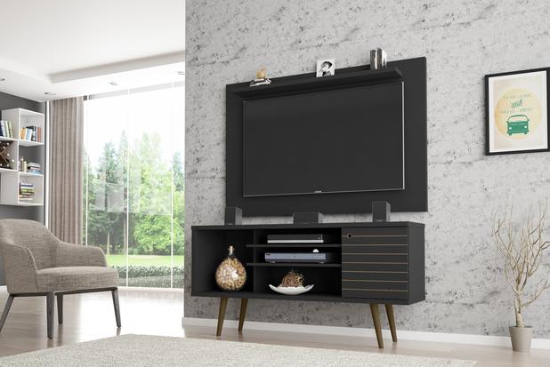 Conjunto de Sala Rack Safira Com Painel Kenzo Para TV 50quot Preto - Moveis bechara Menor preço em Conjunto de Sala Rack Safira Com Painel Kenzo Para TV 50quot Preto - Moveis bechara