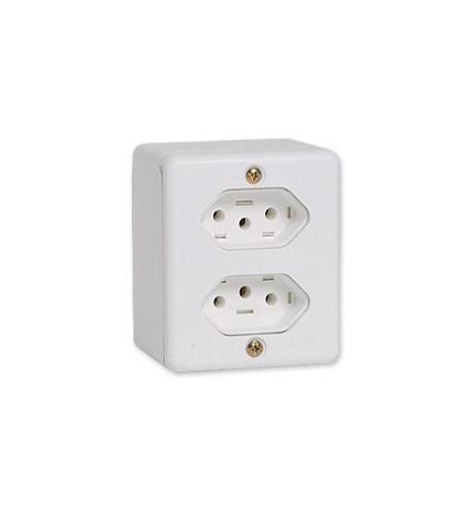 Conjunto de Sobrepor Tomada dupla 2P 10A 63120 Ilumi Menor preço em Conjunto de Sobrepor Tomada dupla 2P 10A 63120 Ilumi
