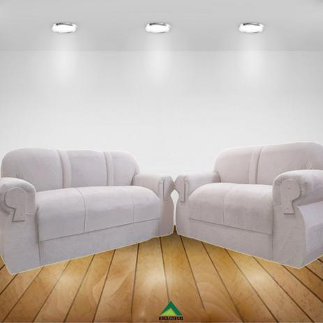 Conjunto de Sofá 2 e 3 lugares Brasil Tecido Suede Bege - Veneza Estofados é boa?