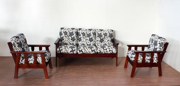 Conjunto De Sofá 3+1+1 Lugares Imbuia com Almofadas Flocos - Vm móveis paraiso Menor preço em Conjunto De Sofá 3+1+1 Lugares Imbuia com Almofadas Flocos - Vm móveis paraiso