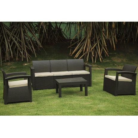Conjunto de Sofá 5 Lugares Para Jardim - Área Externa Rattan - D7HOME - Preto Menor preço em Conjunto de Sofá 5 Lugares Para Jardim - Área Externa Rattan - D7HOME - Preto
