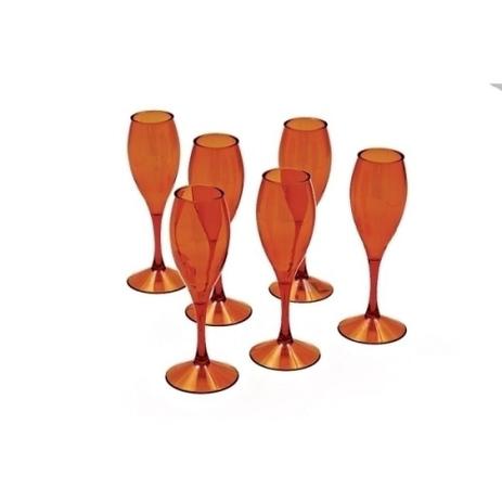 Conjunto de taças champagne acrilico laranja 6 pcs - Btc decor Menor preço em Conjunto de taças champagne acrilico laranja 6 pcs - Btc decor