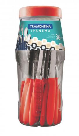 Conjunto de Talheres 36 Peças Ipanema Vermelho Tramontina 23399756 Menor preço em Conjunto de Talheres 36 Peças Ipanema Vermelho Tramontina 23399756