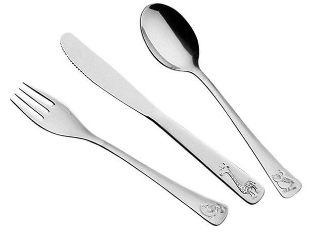 Conjunto de Talheres Infantil 3 Peças Inox - Tramontina 66970/020 Menor preço em Conjunto de Talheres Infantil 3 Peças Inox - Tramontina 66970/020
