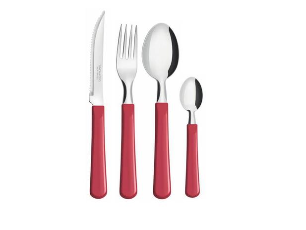 Conjunto de Talheres Simonaggio Sintonia 24 Peças - Vermelho Menor preço em Conjunto de Talheres Simonaggio Sintonia 24 Peças - Vermelho
