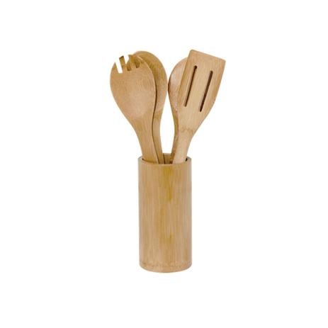 Conjunto de utensílios de cozinha em bambu com suporte em bambu - Ecokitchen Menor preço em Conjunto de utensílios de cozinha em bambu com suporte em bambu - Ecokitchen