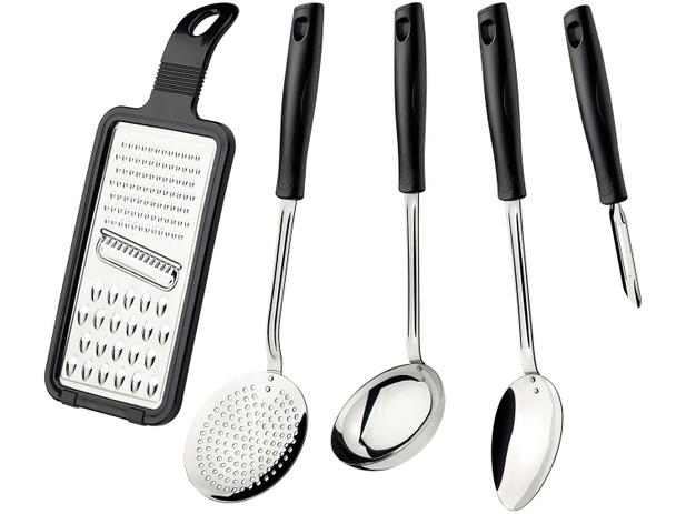 Conjunto de Utensílios Tramontina Inox Easy - 5 Peças Menor preço em Conjunto de Utensílios Tramontina Inox Easy - 5 Peças