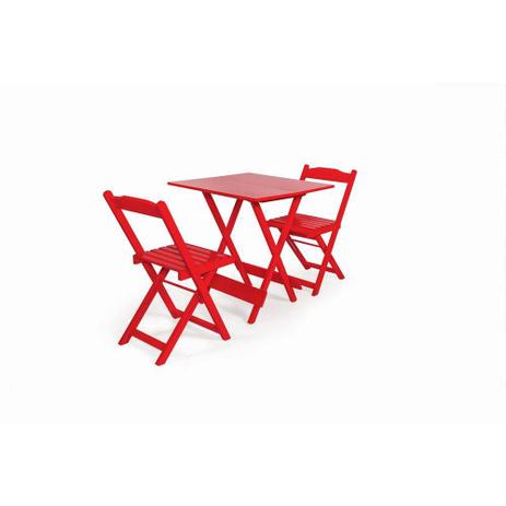 Conjunto Dobrável 70x70 Com 2 Cadeiras - Vermelho - Btb móveis é boa?