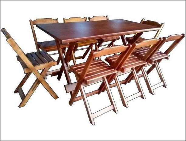 Conjunto Dobrável Mesa p/ Churrasco - 1,80 X 0,80 c/ 8 cadeiras dobráveis. - Rainha das mesas Menor preço em Conjunto Dobrável Mesa p/ Churrasco - 1,80 X 0,80 c/ 8 cadeiras dobráveis. - Rainha das mesas