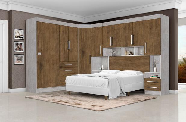 Conjunto Dormitorio Georgia Casal Modulado 6 Peças Jequitiba - Ja moveis Menor preço em Conjunto Dormitorio Georgia Casal Modulado 6 Peças Jequitiba - Ja moveis