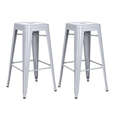 Conjunto Duas Banquetas Tolix Média Cinza - Or design Menor preço em Conjunto Duas Banquetas Tolix Média Cinza - Or design