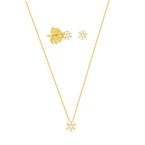 Conjunto em Ouro 18K Pavê com Zircônias - AU5454 - Bruna tessaro Menor preço em Conjunto em Ouro 18K Pavê com Zircônias - AU5454 - Bruna tessaro
