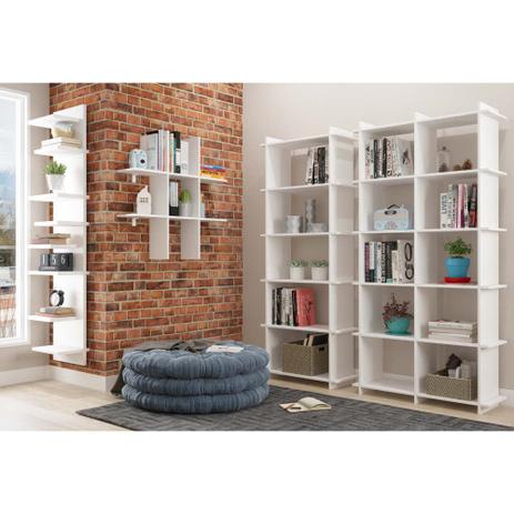 Conjunto Encaixe com Estante, Livreiros e Nicho - Branco - Brv Menor preço em Conjunto Encaixe com Estante, Livreiros e Nicho - Branco - Brv