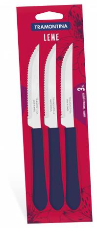 Conjunto Facas Para Churrasco 3 Peças Azul Leme Tramontina 23180314 Menor preço em Conjunto Facas Para Churrasco 3 Peças Azul Leme Tramontina 23180314
