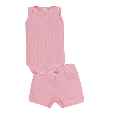 Conjunto Feminino Bebê Body Regata e Short Rosa - Gueda kids Menor preço em Conjunto Feminino Bebê Body Regata e Short Rosa - Gueda kids