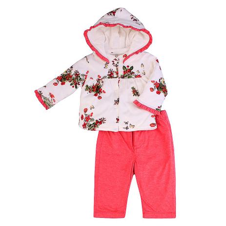 Conjunto Feminino Bibe Casaco Fofo e Calça Vermelho Menor preço em Conjunto Feminino Bibe Casaco Fofo e Calça Vermelho