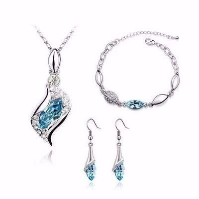 Conjunto Feminino Colar + Brinco Banhado Ouro Branco 18k - Margo bonita Menor preço em Conjunto Feminino Colar + Brinco Banhado Ouro Branco 18k - Margo bonita
