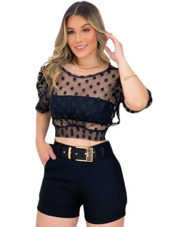 roupas femininas conjunto cropped e short