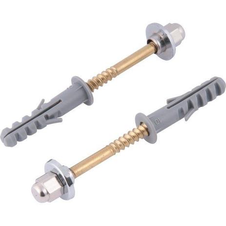 Conjunto fixação para sanitário parafuso latão polido bucha 8mm com 2 peças - Vonder Menor preço em Conjunto fixação para sanitário parafuso latão polido bucha 8mm com 2 peças - Vonder
