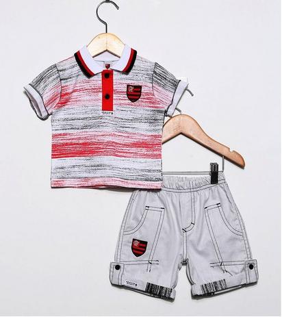 Conjunto Flamengo Bebê Polo e Bermuda Oficial - Revedor Menor preço em Conjunto Flamengo Bebê Polo e Bermuda Oficial - Revedor