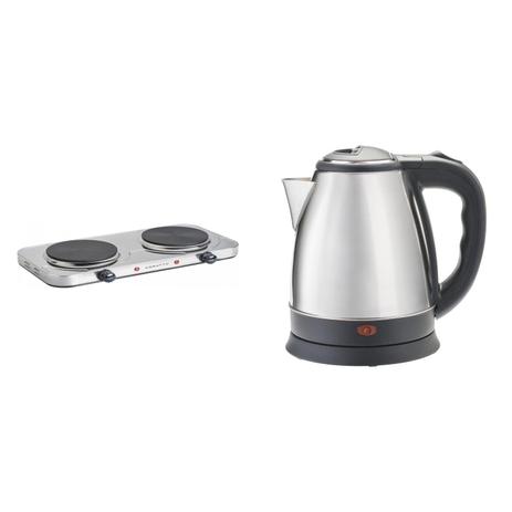 Conjunto Fogão Portátil e Chaleira Elétrica 127V Agratto Inox Menor preço em Conjunto Fogão Portátil e Chaleira Elétrica 127V Agratto Inox