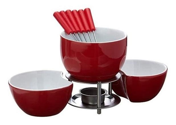 Conjunto Fondue Cerâmica 10 Pçs Brinox P/ Chocolate, Queijo Menor preço em Conjunto Fondue Cerâmica 10 Pçs Brinox P/ Chocolate, Queijo