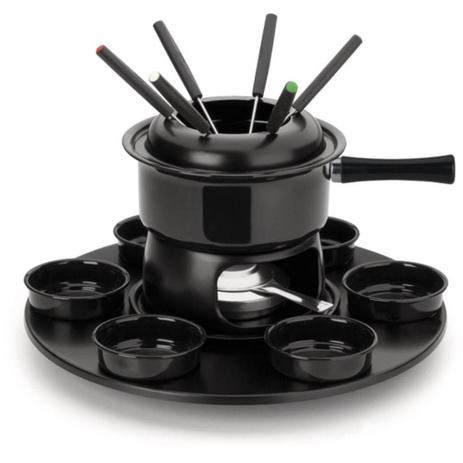 Conjunto Fondue Lugano Carroussel 17 peças Forma Inox Preto Menor preço em Conjunto Fondue Lugano Carroussel 17 peças Forma Inox Preto