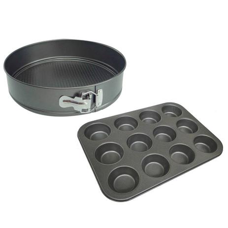 Conjunto Forma Bolo Cake Assadeira Redonda Fundo Removível - Catuaí Menor preço em Conjunto Forma Bolo Cake Assadeira Redonda Fundo Removível - Catuaí