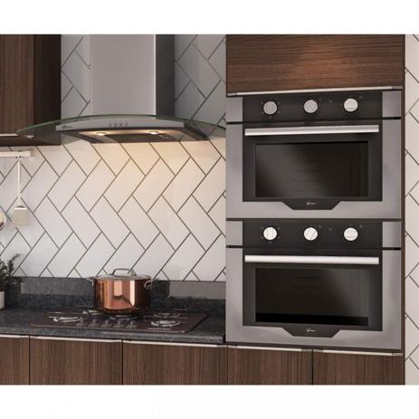 Conjunto Forno Elétrico de Embutir 50L e Coifa de Parede Inox 90cm 220V Fischer Cinza Menor preço em Conjunto Forno Elétrico de Embutir 50L e Coifa de Parede Inox 90cm 220V Fischer Cinza
