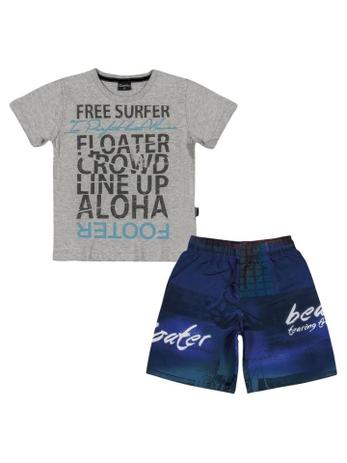Conjunto Free Surfer Camiseta Meia Malha e Bermuda Microfibra Quimby Menor preço em Conjunto Free Surfer Camiseta Meia Malha e Bermuda Microfibra Quimby