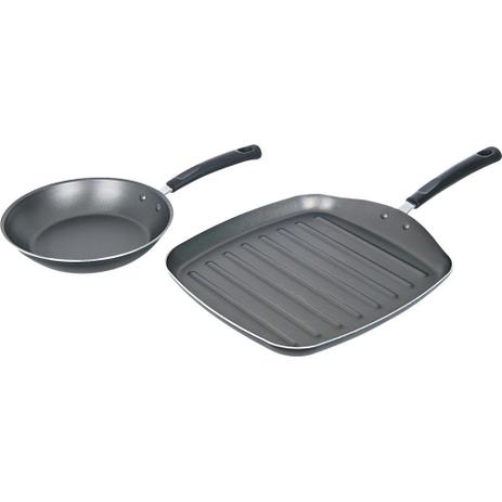 Conjunto Frigideira e Bistequeira 20/24cm Antiaderente Versalhes Tramontina Preta Menor preço em Conjunto Frigideira e Bistequeira 20/24cm Antiaderente Versalhes Tramontina Preta