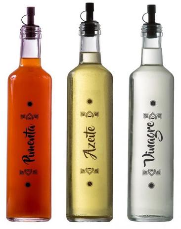 Conjunto Galheteiro Quadrado 500ml - 3 Potes - Linha Patna (Pimenta/Azeite/Vinagre) - Vetrolar Menor preço em Conjunto Galheteiro Quadrado 500ml - 3 Potes - Linha Patna (Pimenta/Azeite/Vinagre) - Vetrolar