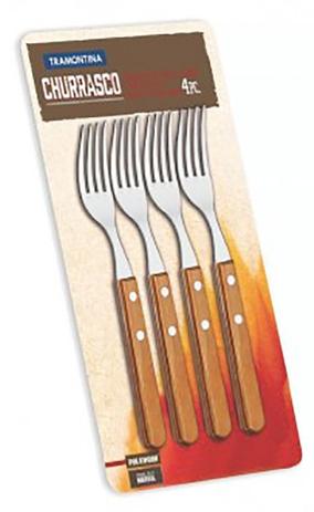 Conjunto Garfos Jumbo Churrasco Inox 4pçs Polywood Natural 21199/497 - Tramontina Menor preço em Conjunto Garfos Jumbo Churrasco Inox 4pçs Polywood Natural 21199/497 - Tramontina