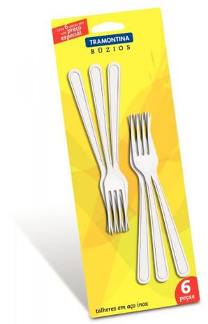 Conjunto Garfos Sobremesa 6 Peças Inox Búzios Tramontina 23755600 Menor preço em Conjunto Garfos Sobremesa 6 Peças Inox Búzios Tramontina 23755600